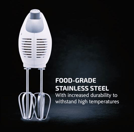 5-Speed Electric Hand Mixer with Stainless Steel Whisks, Snap-On Storage Case, Portable & Lightweight 150W Motor, Compact Handheld Mixer for Baking, Mixing or Cooking